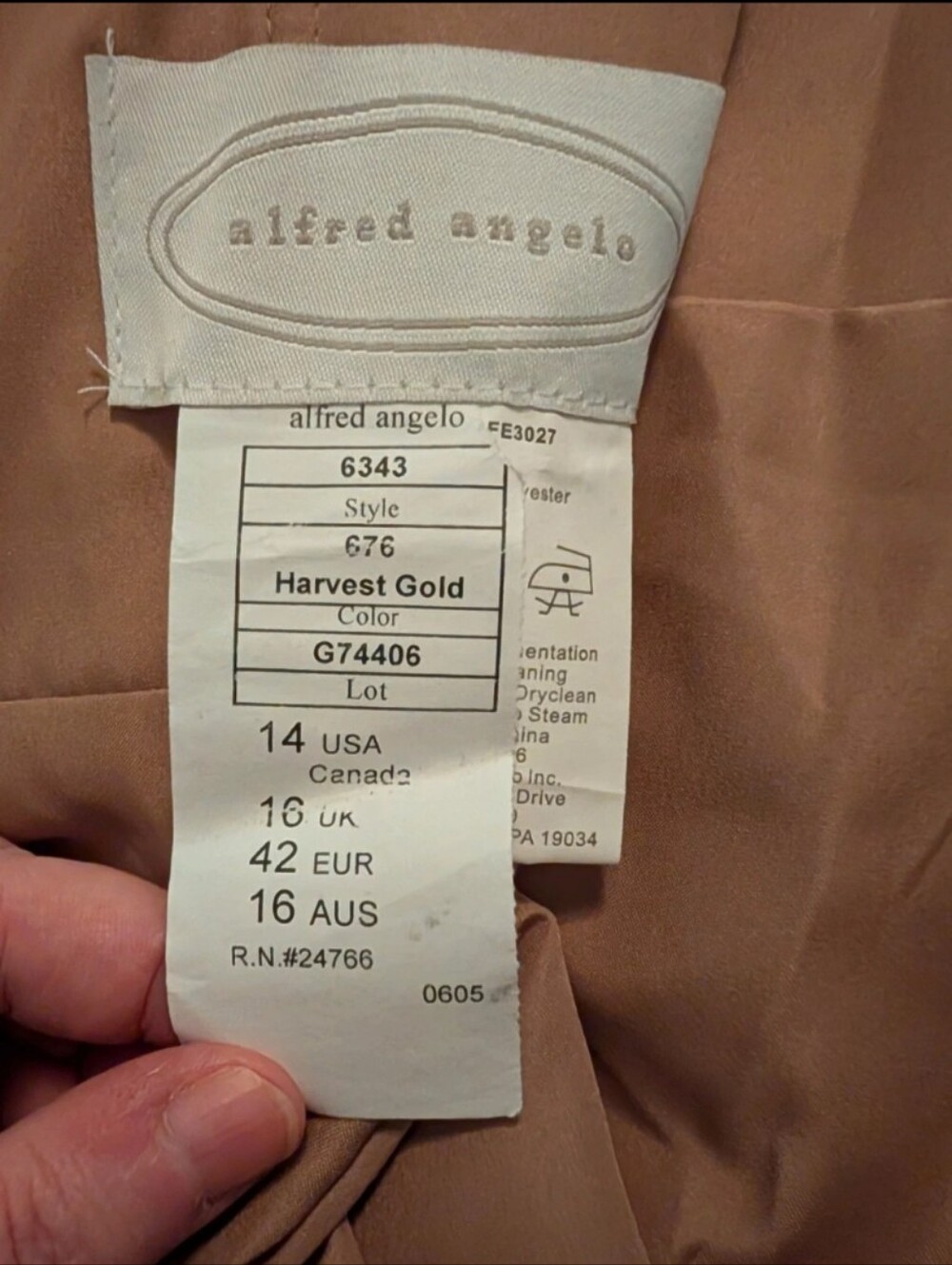 Alfred Angelo Harvest Gold High Low Chiffon Bridesmaid Dress Formal Evening Gown - Picture 9 of 10